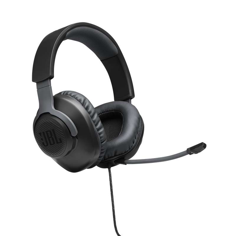 JBL Quantum 100 - Black - Wired over-ear gaming headset with flip-up mic - Detailshot 8 image number null